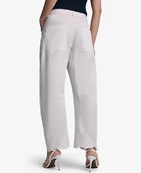 Bcbg Women's Embroidered Scallop-Hem Wide-Leg Jeans