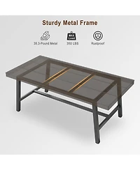gaomon 6-8 Person Industrial Rectangular Wooden Dining Table