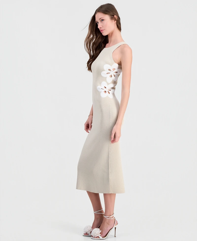 Guess Women's Laurie Sleeveless Metallic Knit Midi Dress