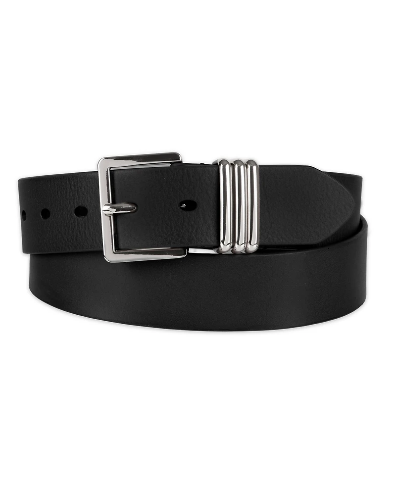 Tommy Hilfiger Women's Triple-Metal Strap Keeper Casual Leather Belt