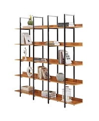 Streamdale Furniture 5 Tier Industrial Style Bookcase with Metal Frame