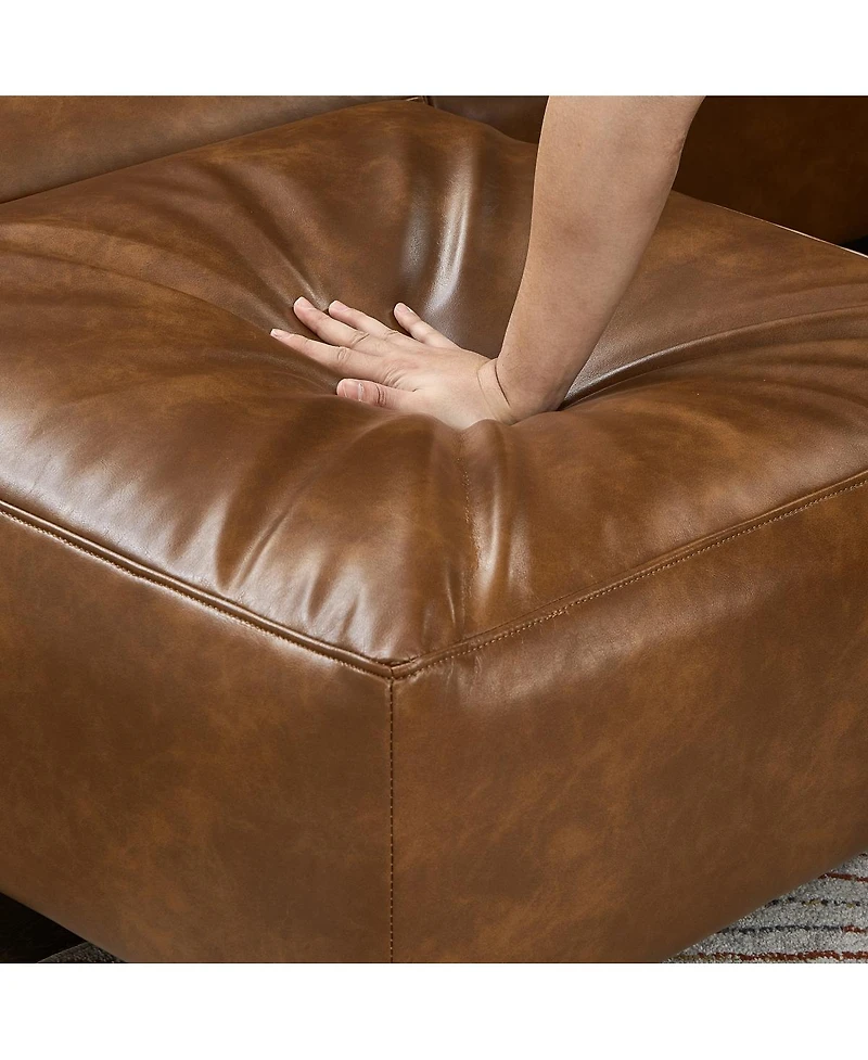 Streamdale Furniture Luxury Brown Faux Leather 2-Piece Sofa & Loveseat Set