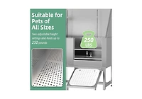 Aecojoy 50” Height Adjustable Stainless Steel Dog Bathtub with Ramp