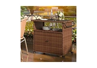 Aecojoy Outdoor Bar Cart with Wheels