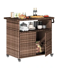 Aecojoy Outdoor Bar Cart with Wheels