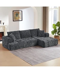 Streamdale Furniture Chenille L-Shape Luxury Sectional Sofa, Minimalist Design