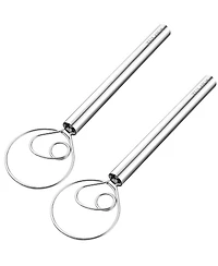 Zulay Kitchen Stainless Steel Danish Whisk for Cooking with Single Eye Dough Hook - 2 Pack