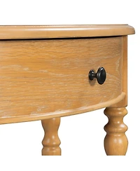 Streamdale Furniture Farmhouse Half Moon Console Table with Drawer & Shelf