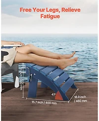 Gouun Hdpe Folding Adirondack Ottoman Footrest, Weather-Resistant