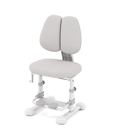 Gouun Kids Study Chair with Double Backrest, Adjustable Height and Footrest