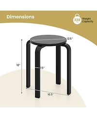 Gouun Stackable Bentwood Dining Stools Set of 4, 18 in Height with Round Top