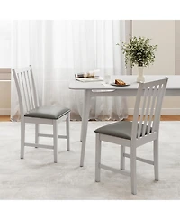 Gouun Wooden Dining Chairs Set of 2 with Pvc Leather Cushion and Hollowed Backrest