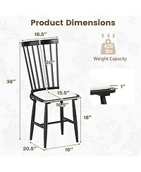 Gouun Farmhouse Windsor Dining Chairs Set of 2 with Removable Seat Cushions