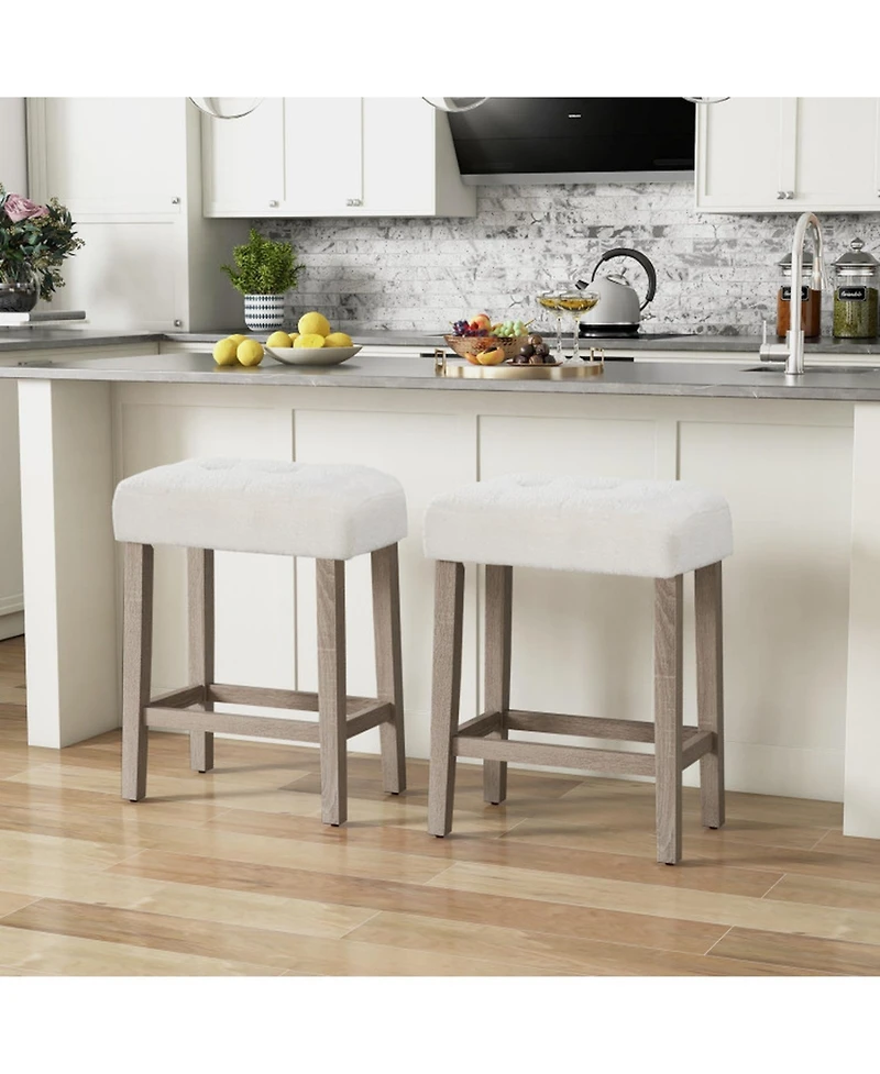 Gouun Upholstered Counter Height Bar Stools Set of 2.