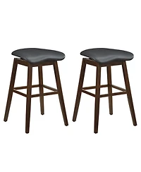 Gouun Swivel Upholstered Faux Leather Counter Height Bar Stools Set of 2
