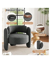 gaomon Dining Chair Office Accent Chair For Living Room Modern Chenille Boucle Accent Chair for Kitchen Dining Room