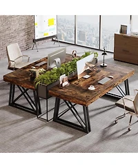 Tribesigns Executive Desk with X-Shaped Legs, 63'' Farmhouse Office Computer Desk, Large Writing Table
