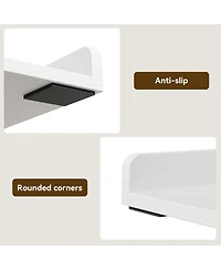 Homfan Washer Dryer Countertop, Wooden Laundry Countertop with Edge Rails, Washer and Dryer Topper