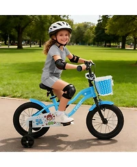 Slickblue Toddler Bicycle with Training Wheels Front Basket for Kids