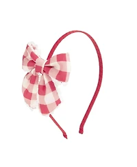 Sweet Wink Little and Big Girls Red Gingham Bow Headband