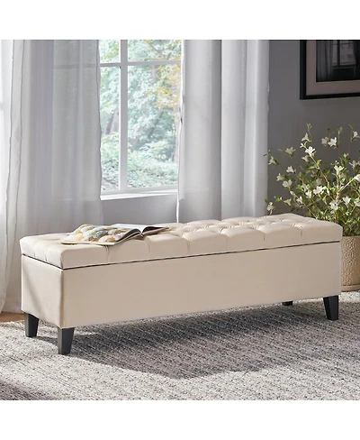Streamdale Furniture Button Tufted and Diamond Stitched Storage Ottoman