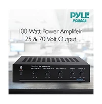 Pyle 100W Bluetooth Power Amplifier with On/Off Switch and Led Indicator PCM60A - 25V/70V Output