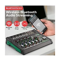 Pyle 8-Ch. Audio Sound Mixer - Bluetooth Studio Mixer - Dj Controller Audio Mixing Console