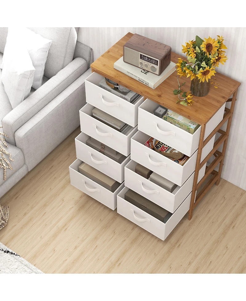 Gouun 8 Drawers Dresser with Removable Fabric Bins for Bedroom