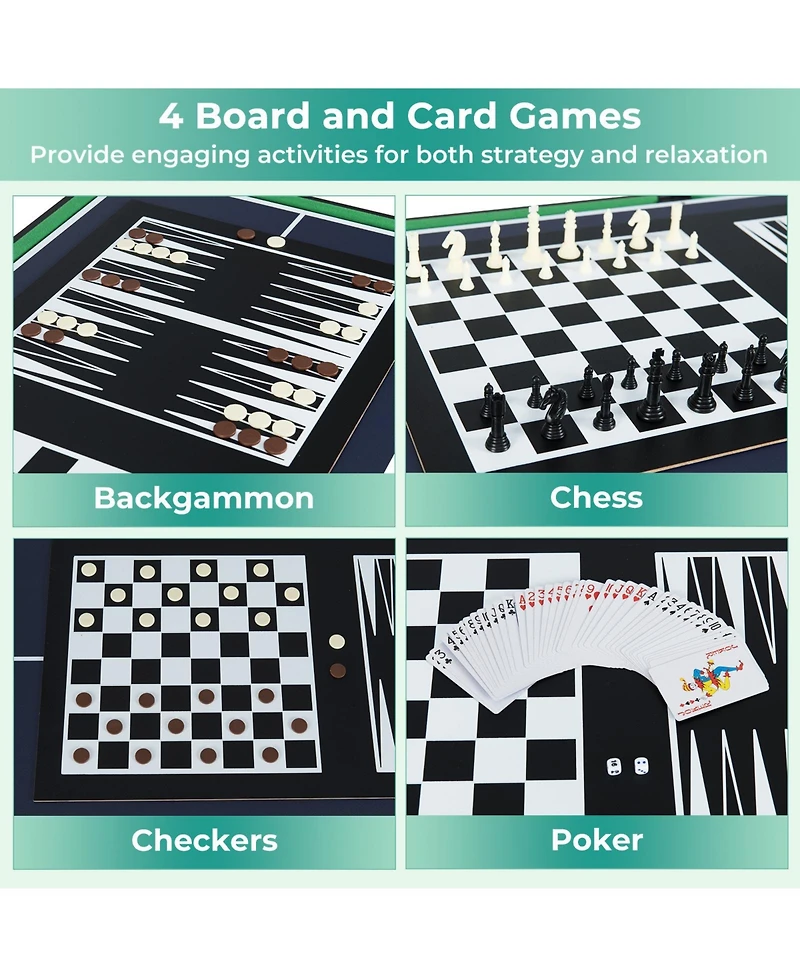 Slickblue 10 in 1 Combo Game Table with Foosball Multi Game Set