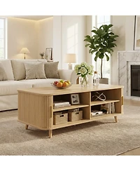 Rainsken Modern Mid-Century Coffee Table with Storage