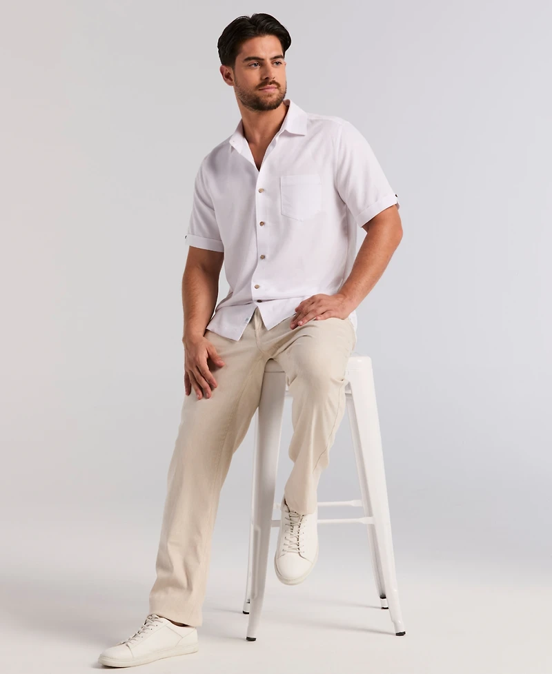 Cubavera Men's Palm Print Short-Sleeve Button-Down Shirt