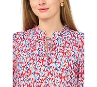 Vince Camuto Women's Printed Split V-Neck Blouse