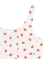 Rare Editions Girls' 7-16 Strawberry-Print Sleeveless Dress
