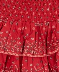 Tween Diva Girls' 7-16 Star-Print Top, Smocked Skirt and Necklace, 3-Piece Set