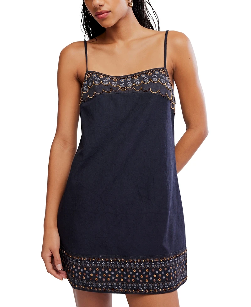 Free People Women's Sleeveless Square Neck Mini Dress