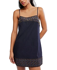 Free People Women's Sleeveless Square Neck Mini Dress