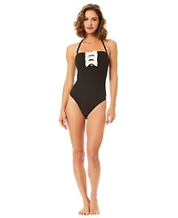 CeCe Women's Strapless Bow Bandeau One-Piece Swimsuit