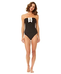 CeCe Women's Strapless Bandeau Neck Bow Tankini Top