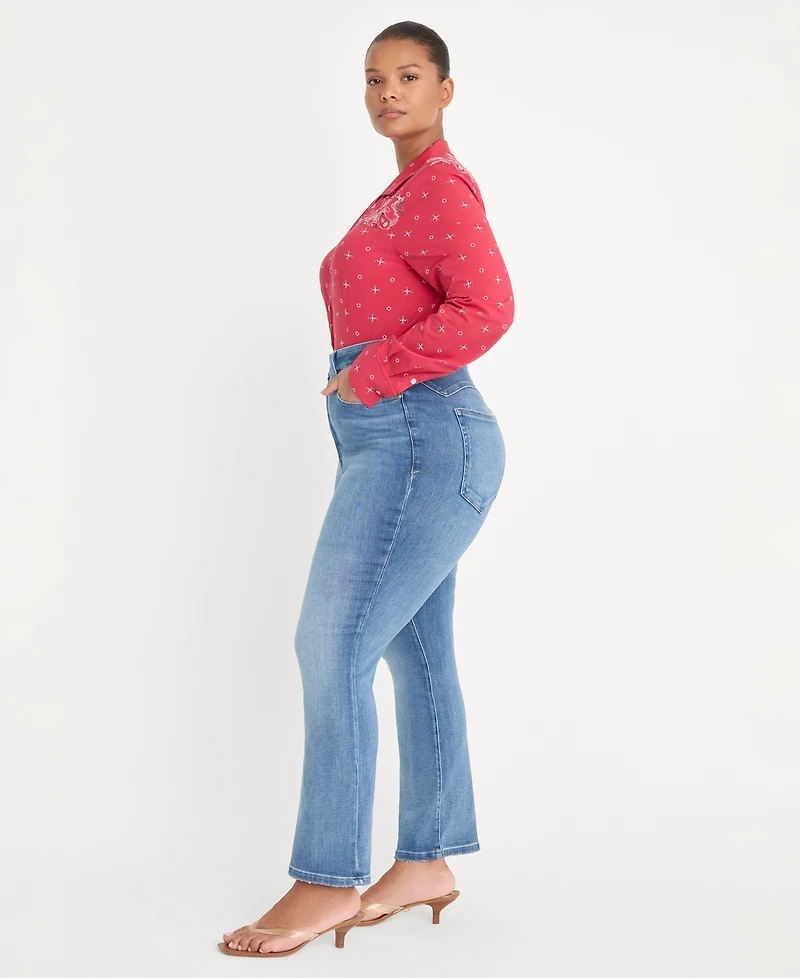 Good American Women's Mid-Rise Straight-Leg Jeans