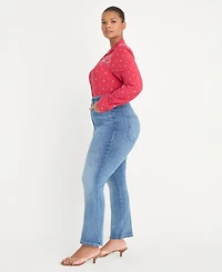 Good American Women's Mid-Rise Straight-Leg Jeans