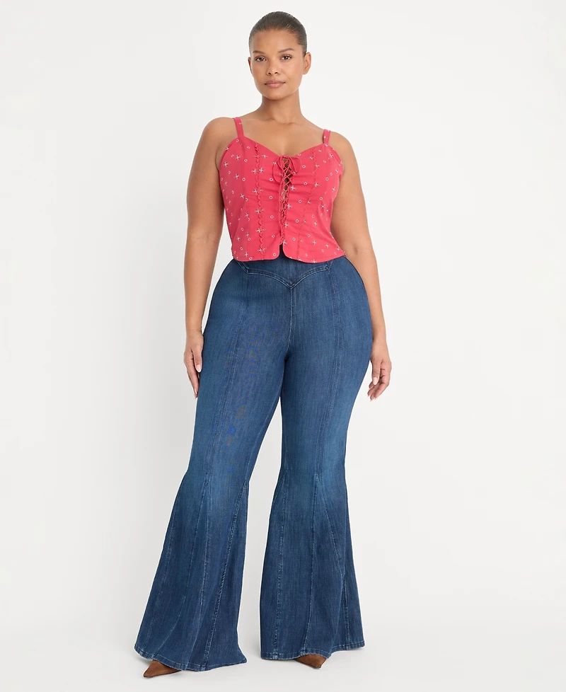 Good American Women's High-Rise Flared-Leg Jeans