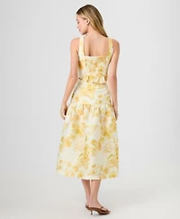 French Connection Womens Printed Cropped Top Printed Midi Skirt