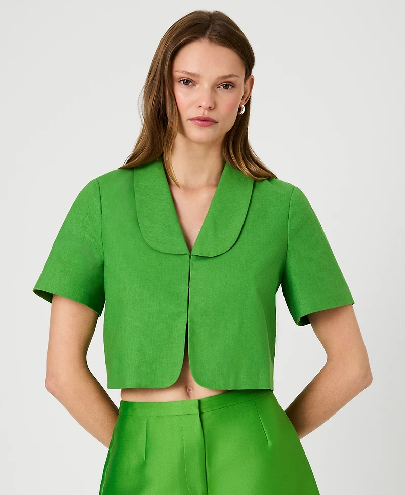 French Connection Women's Short-Sleeve Collared Top