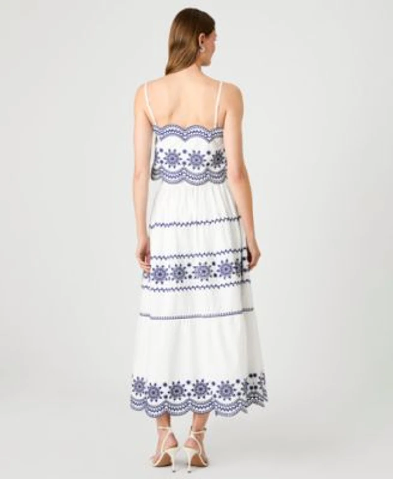 French Connection Womens Embroidered Strappy Top Embroidered Midi Skirt
