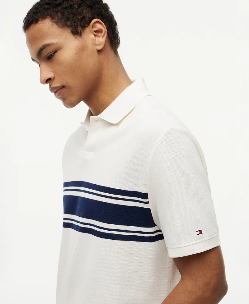 Tommy Hilfiger Men's Placed Breton Stripe Polo Shirt