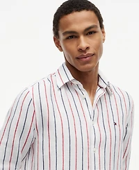 Tommy Hilfiger Men's Linen Textured Stripe Shirt