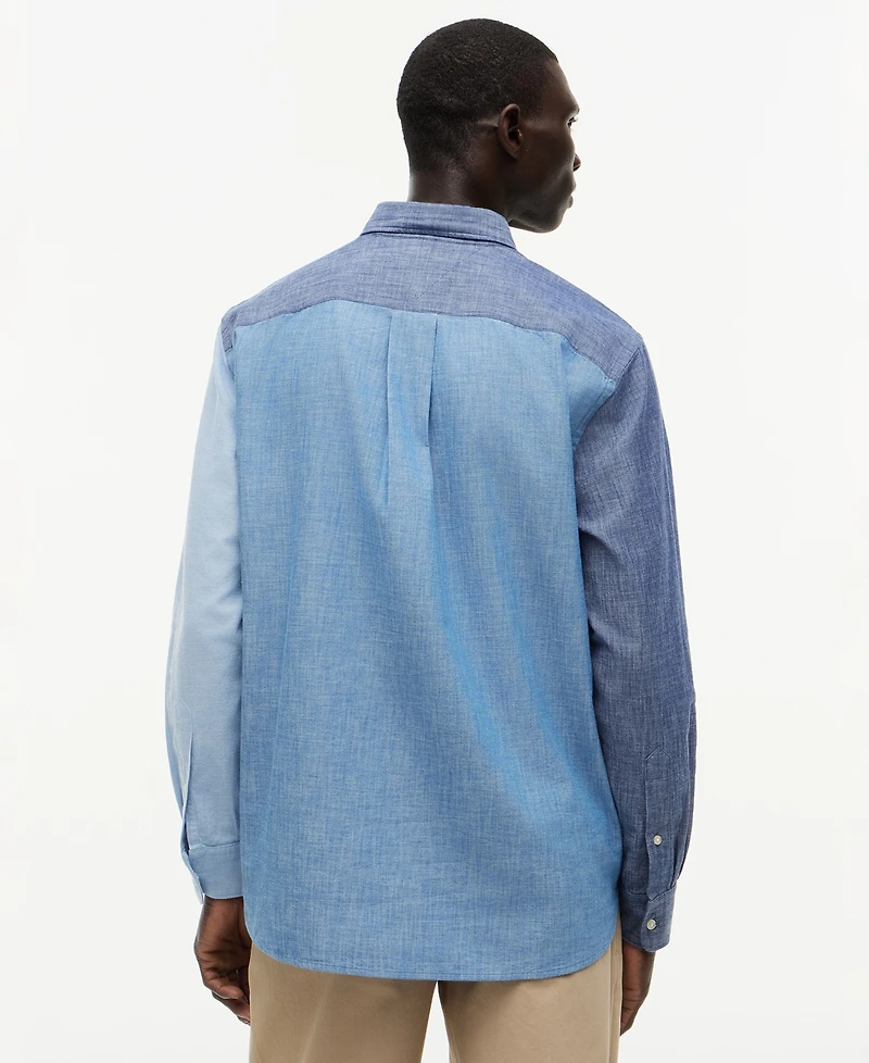 Tommy Hilfiger Men's Chambray Blocking Long-Sleeve Shirt