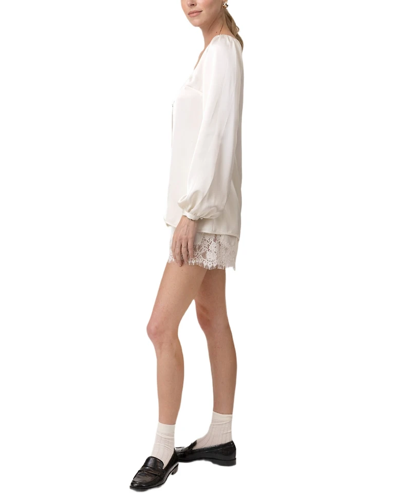 Line & Dot Women's Nicolo Lace Trim Shorts