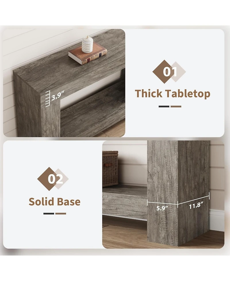 gaomon Entryway Console Table, Farmhouse 2-Tier Entryway Table