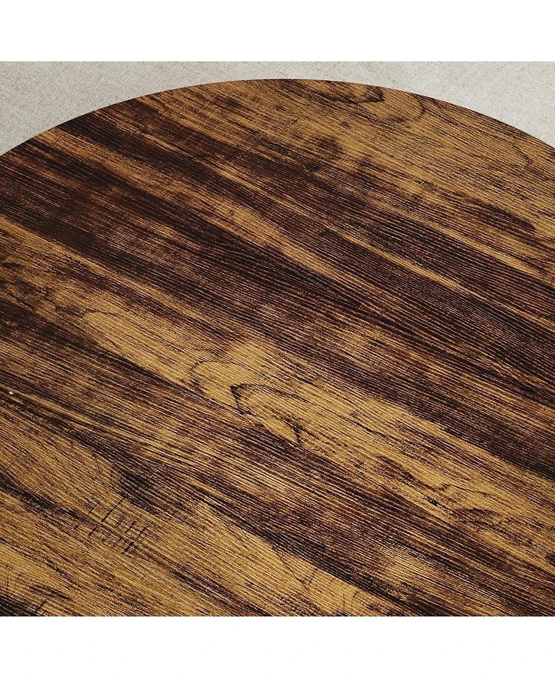 gaomon Round Coffee Table 30 in Center Table, 2-Tier Coffee Table Industrial Center Tables with Adjustable Feet, Living Room Tables with Storage Shelf